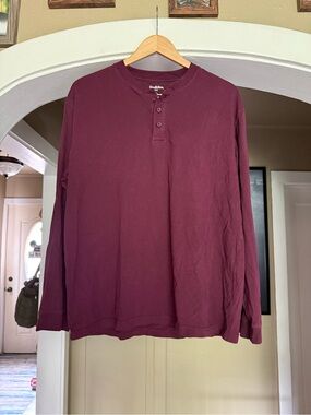 Goodfellow & Co Men’s Long-Sleeve Henley Shirt - Maroon